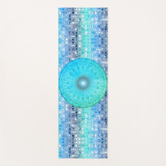 Dreamweaver Blue Mandala op Shimmery-Tegels Yogamat (Voorkant)