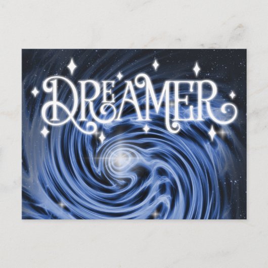 "Dreamweaver" Blue Vortex in de buitenruimte Briefkaart (Voorkant)