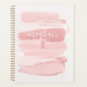 Dreamweaver Blush Pink Waterverf Monogram script Planner (Voorkant)