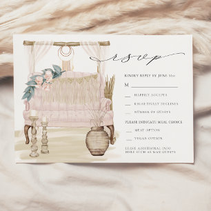 Dreamweaver Bohemian Beach Wedding RSVP Kaart