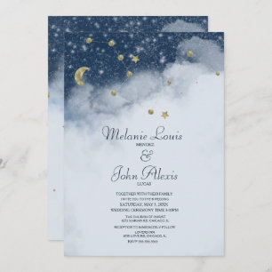 Dreamweaver Clouds Constellation Gold Foil Wedding Kaart