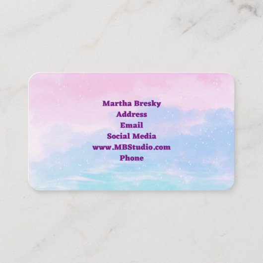 Dreamweaver Clouds Studio Visitekaartjes in afgero (Achterkant)