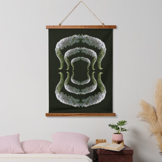 Dreamweaver Curling White Wildflower Abstract Hangend Wandkleed (Slaapkamer)