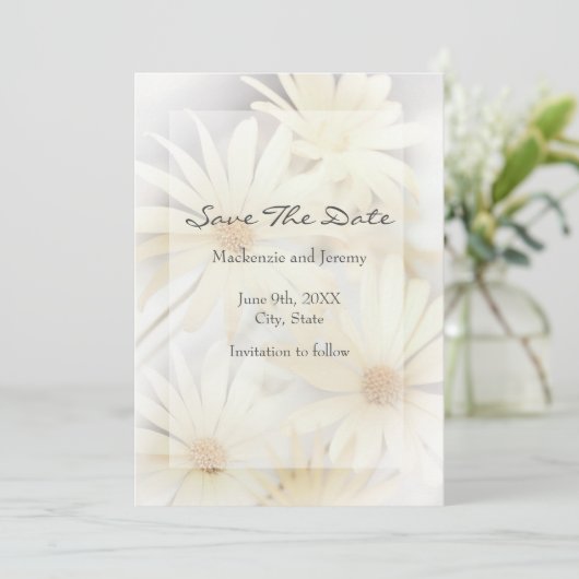 'Dreamweaver Daisies 2' slaat de datum op Save The Date (Staand voorkant)