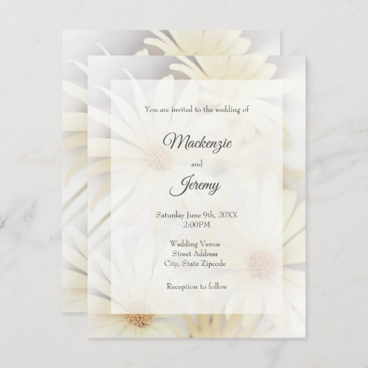 "Dreamweaver Daisies 2" Uitnodiging (Voorkant / Achterkant)