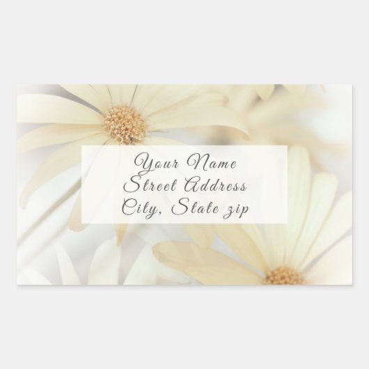 'Dreamweaver Daisies'-label Rechthoekige Sticker (Voorkant)
