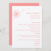 Dreamweaver Dandelion Wedding Menu Card - Roos Roz (Voorkant / Achterkant)