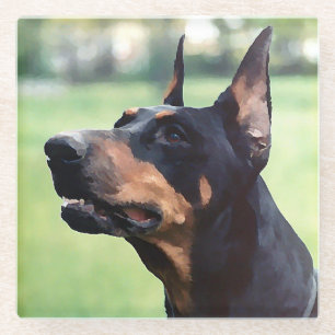 Dreamweaver Doberman Pinscher Face Painting Glazen Onderzetter