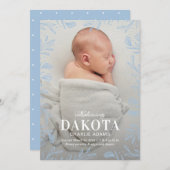 Dreamweaver Foliage Modern Baby Birth Announcement Feestdagenkaart (Voorkant / Achterkant)