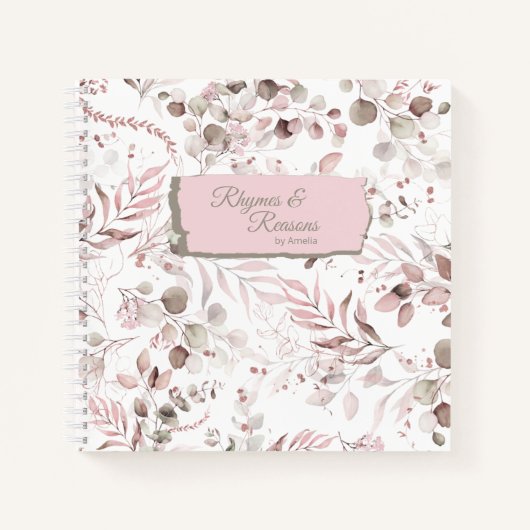 Dreamweaver Foliage Pattern Blush ID817 Notitieboek (Voorkant)