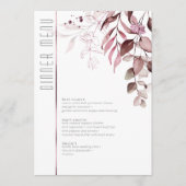 Dreamweaver Foliage Wedding Menu V2 Burgundy ID817 (Voorkant)