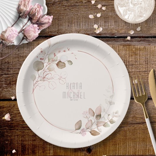 Dreamweaver Foliage Wedding V1 Blush Pink ID817 Papieren Bordje