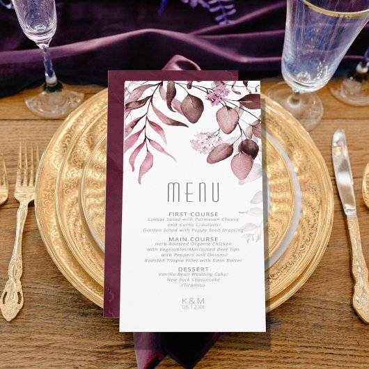 Dreamweaver Foliage Wedding V1 Burgundy ID817 Menu