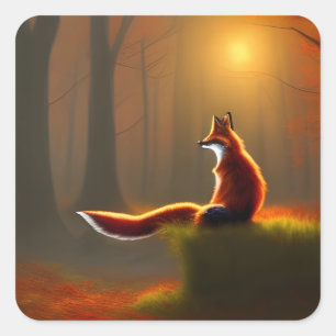 Dreamweaver Fox Vierkante Sticker