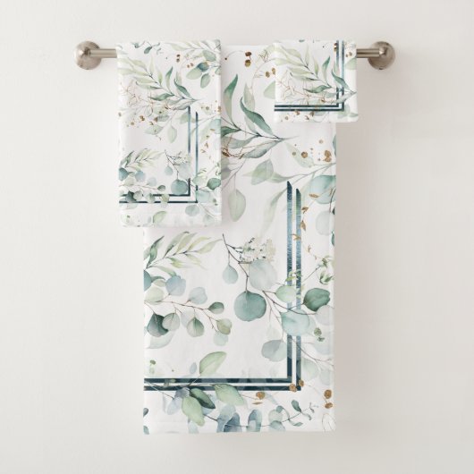 Dreamweaver Greenery Pattern Green/Blue ID817 Bad Handdoek (Insitu)