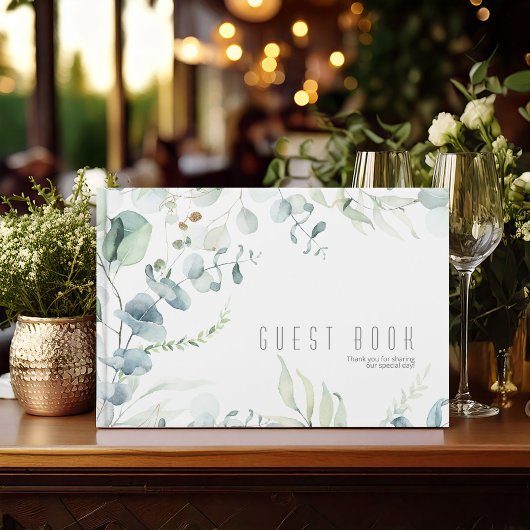 Dreamweaver Greenery Wedding Blue Green ID817 Gastenboek