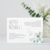 Dreamweaver Greenery Wedding Details Green/Blue ID Informatiekaartje (Staand voorkant)