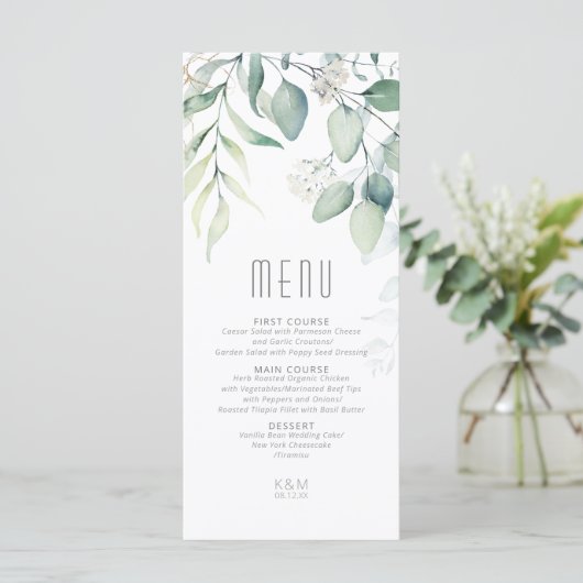 Dreamweaver Greenery Wedding Green/Blue ID817 Menu (Staand voorkant)