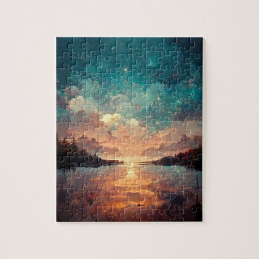 Dreamweaver Lake and Sunset | Landschapsverf Legpuzzel (Verticaal)