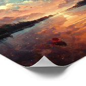 Dreamweaver Lake and Sunset | Landschapsverf Poster (Hoek)