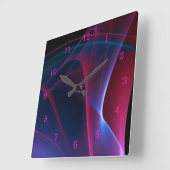Dreamweaver Magenta en Blue Abstract Artwork Vierkante Klok (Hoek)