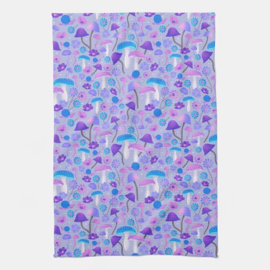 Dreamweaver Mushroom Forest Paarse Turquoise Theedoek (Verticaal)