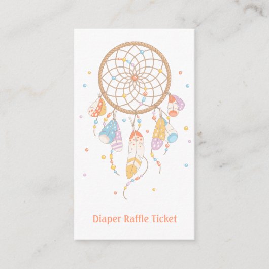 Dreamweaver New Baby Shower Diaper Raffle Ticket Informatiekaartje (Voorkant)