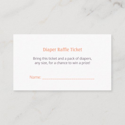 Dreamweaver New Baby Shower Diaper Raffle Ticket Informatiekaartje (Achterkant)