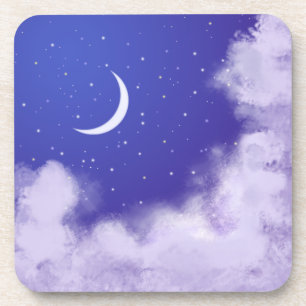 Dreamweaver Night Sky met Crescent Moon Bier Onderzetter