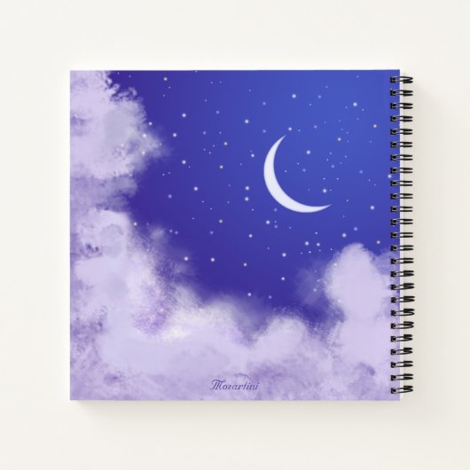 Dreamweaver Night Sky met Crescent Moon Notitieboe Notitieboek (Achterkant)