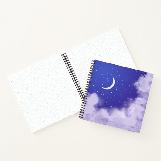 Dreamweaver Night Sky met Crescent Moon Notitieboe Notitieboek (Binnen)