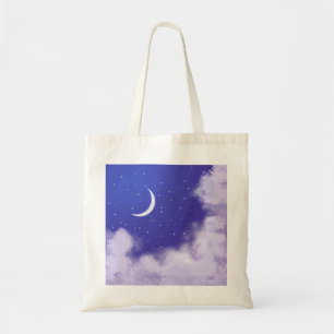 Dreamweaver Night Sky met Crescent Moon Tote Bag