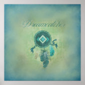 Dreamweaver op een misty groene achtergrond poster (Voorkant)