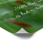 Dreamweaver Oranje Bloemen met Edgar Allen Poe Quo Poster (Hoek)