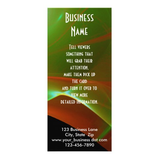 Dreamweaver Oranje en Groene Sweep Custom Business Reclamekaart (Voorkant)