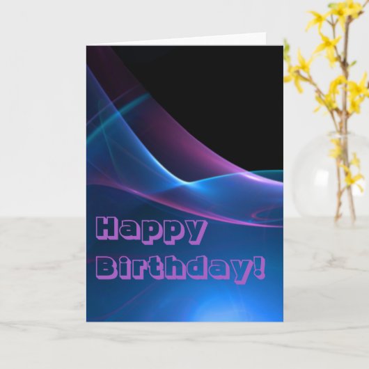 Dreamweaver Paars Blauw Abstract Kunstblad binnen Kaart (Gele Bloem)