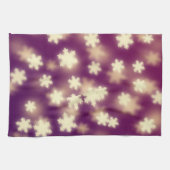Dreamweaver Paarse Snowflake Bokeh Lights Theedoek (Horizontaal)
