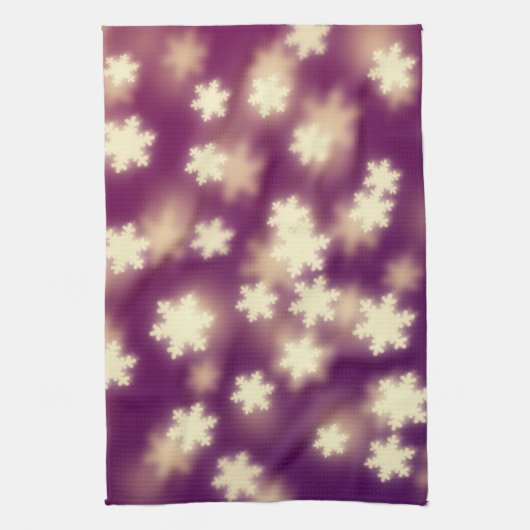 Dreamweaver Paarse Snowflake Bokeh Lights Theedoek (Verticaal)