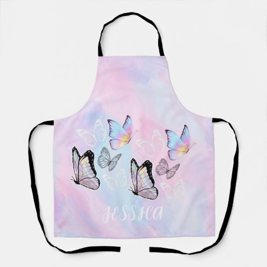 Dreamweaver Pastel Butterfly - Gepersonaliseerd Schort (Voorkant)
