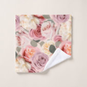 Dreamweaver Pink Floral Elegant Shabby Chic Rozen Bad Handdoek (Wasdoekje)