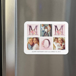Dreamweaver Pink Floral MOM Photo Collage Moederda Magneet