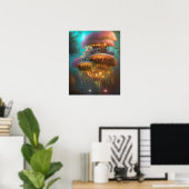 Dreamweaver Pink Treehouse Digital Art Poster (Thuiskantoor)