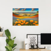 Dreamweaver Poppies Digital Art Poster (Thuiskantoor)