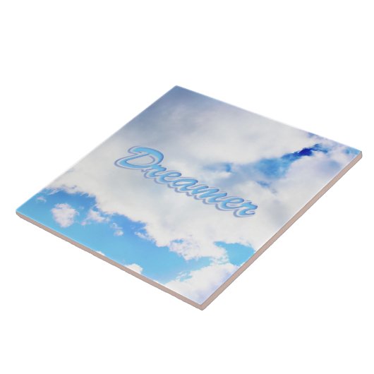 Dreamweaver Puffy White Clouds en Blue Sky Tegeltje (Zijkant)