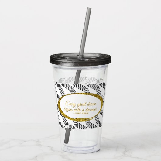 Dreamweaver Quote Back Monogram Initiaal Voorzijde Acryl Drinkbeker (Achterkant)