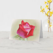 Dreamweaver Red Pink Rose Art Note Kaart (Gele Bloem)