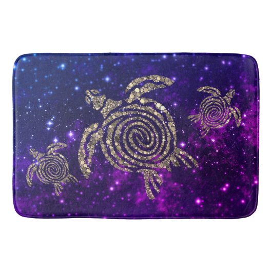 Dreamweaver Spiral Gold Shimmery Zee Turtles Badmat (Voorkant)