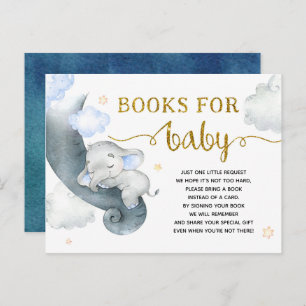Dreamweaver Stars Elephant Baby shower Books for B Uitnodiging Briefkaart