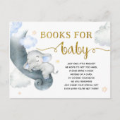 Dreamweaver Stars Elephant Baby shower Books for B Uitnodiging Briefkaart (Voorkant)