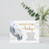 Dreamweaver Stars Elephant Baby shower Books for B Uitnodiging Briefkaart (Staand voorkant)